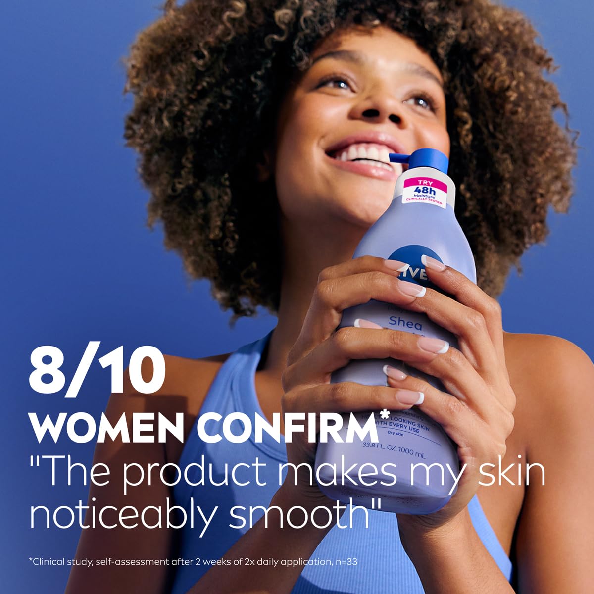NIVEA Shea Nourish Body Lotion – Hypoallergenic Daily Hydration Tested for Safe Everyday Use at Home, 33.8 Fl Oz