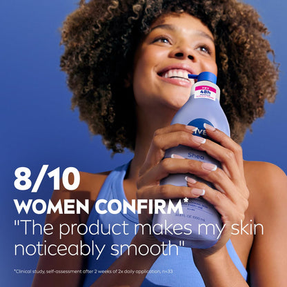 NIVEA Shea Nourish Body Lotion – Hypoallergenic Daily Hydration Tested for Safe Everyday Use at Home, 33.8 Fl Oz