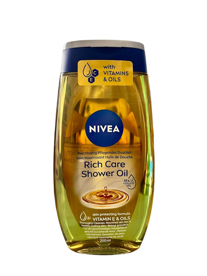 Nivea Shower Oil Natural Caring 200ml – Streamlined Daily Moisturizer for the Less-Is-More Home