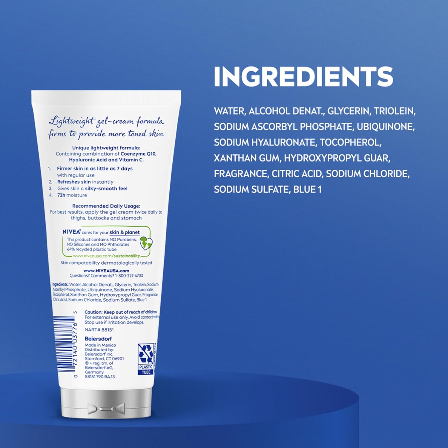 NIVEA Skin Firming & Toning Gel Cream – Valentine's Day Present for Her with Q10 and Hyaluronic Acid