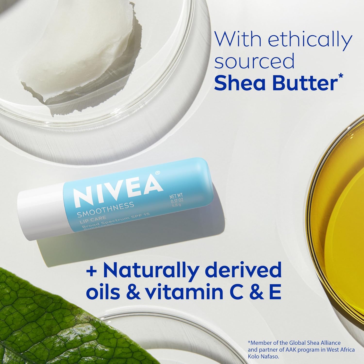 NIVEA Smoothness Sunscreen Lip Balm – Worry-Free Broad Spectrum SPF for Kids, Teens, and the Whole Family