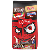 Kids Halloween Candy Variety – 60 Count Trick-or-Treat Bag with M&M'S, SNICKERS, SKITTLES and TWIX for Children Ages 3+