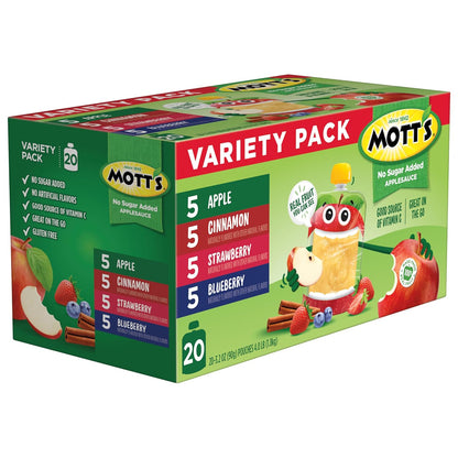 Mott's Real Fruit Snack Pack – Convenient Lunch Bag Addition for Busy Professionals and Remote Workers, 20 Pouches