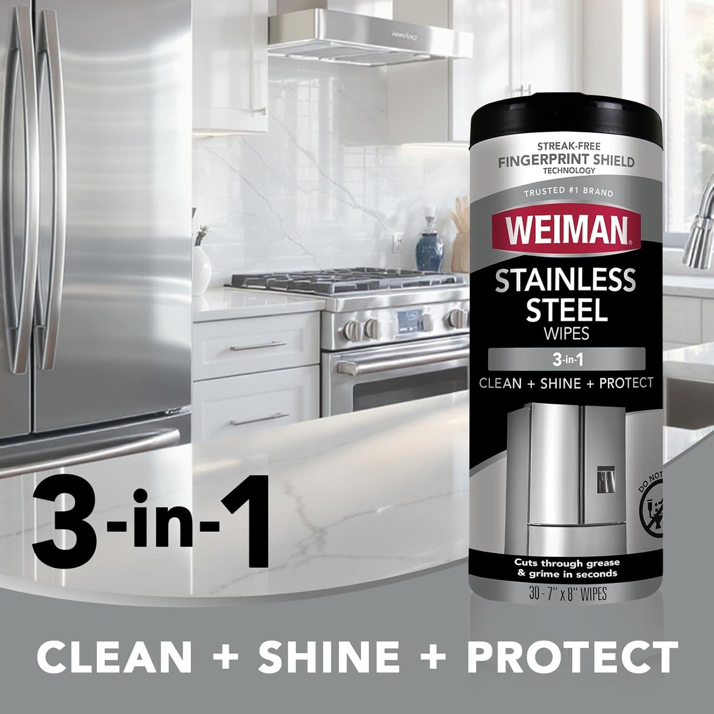 non-abrasive formula safe for all stainless steel finishes including black stainless