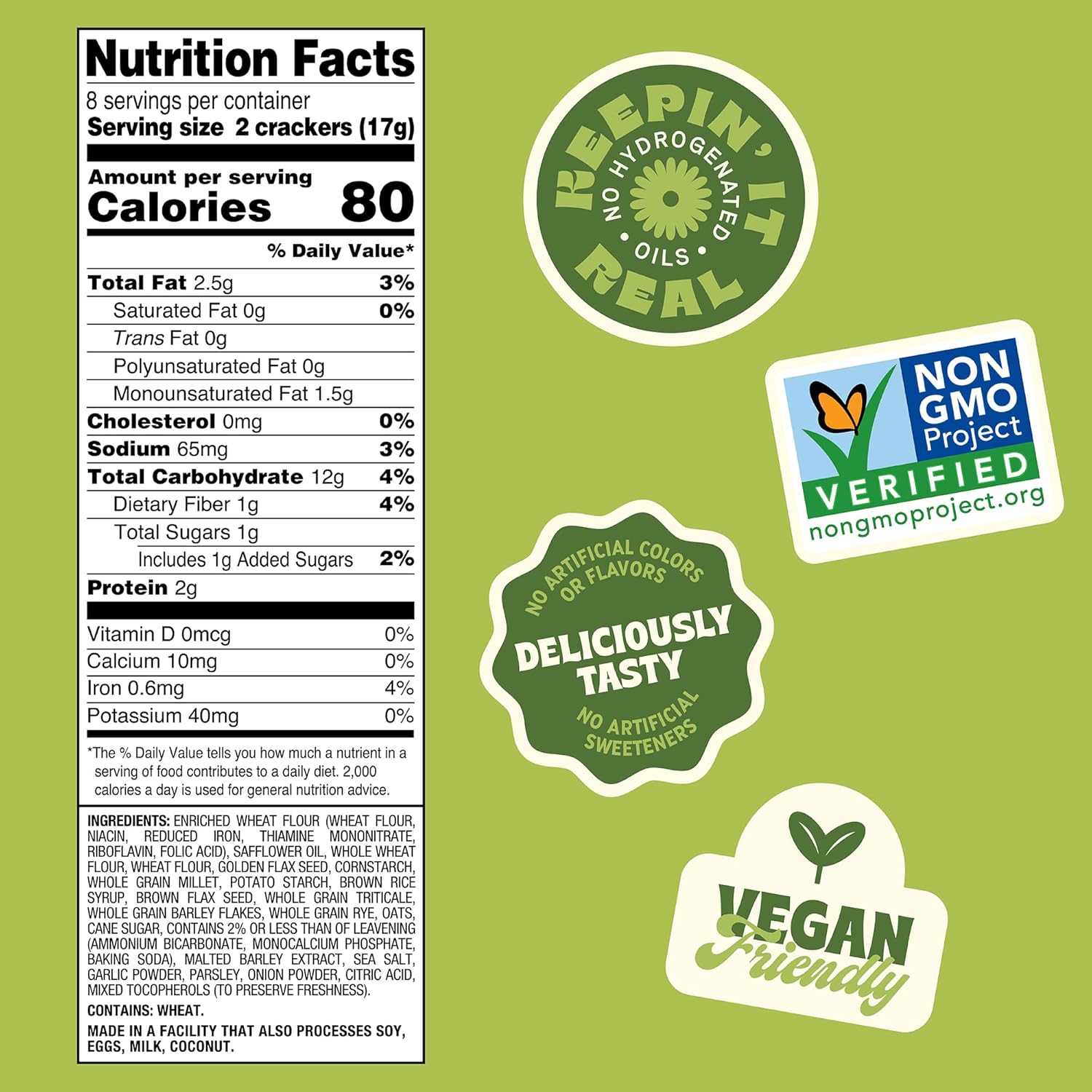 non-gmo ingredients and unbleached wheat flour base