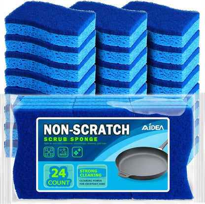 non-scratch scouring pad safe for glass, ceramic, plastic, and non-stick surfaces