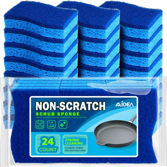 non-scratch scouring pad safe for glass, ceramic, plastic, and non-stick surfaces