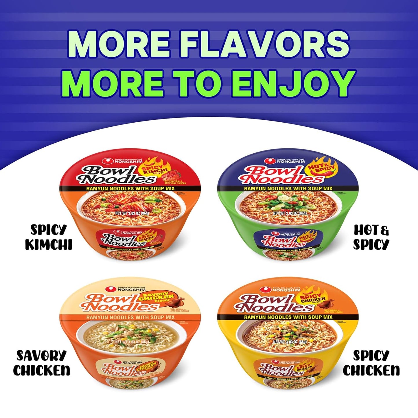 Nongshim Ramen Noodles, Mindful Warm Lunch Ritual, Premium Microwavable Korean Hot & Spicy Noodle Bowl