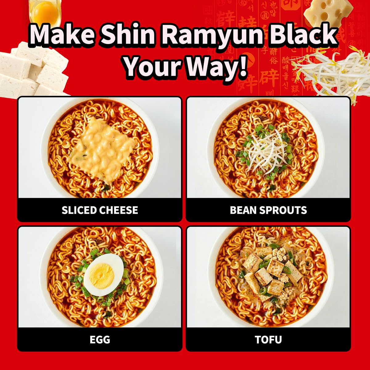 Nongshim Shin Black Korean Noodle Soup – Gourmet Instant Ramen with Double Soup Base, 3.5 oz Pack of 6
