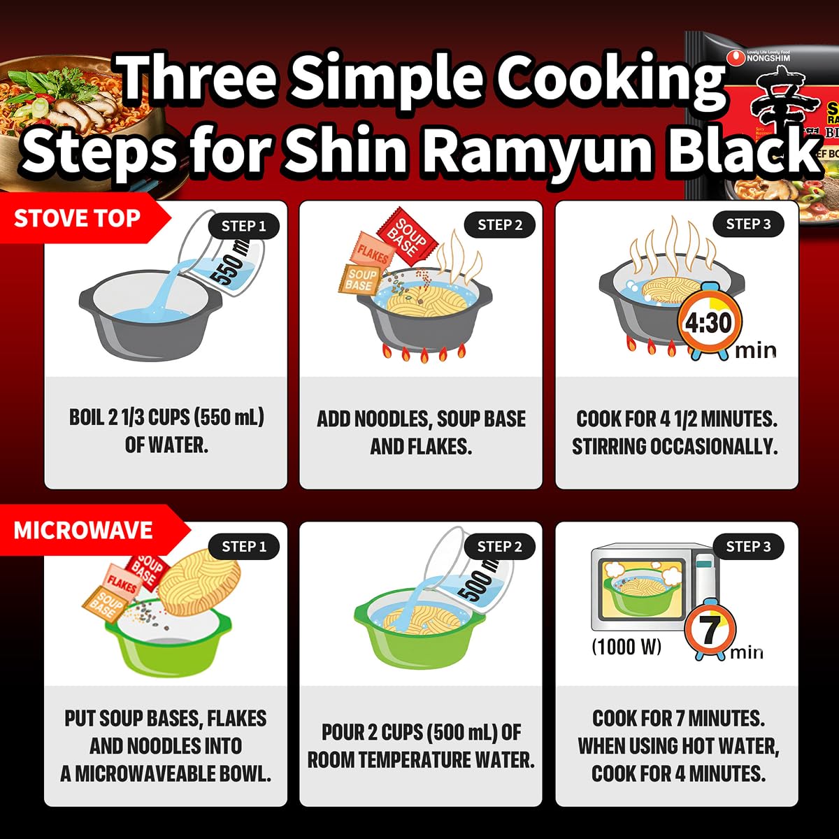 Nongshim Shin Ramyun Black – Cozy Night-In Meal for Stress Relief Evenings, Authentic Korean Ramen Bulk