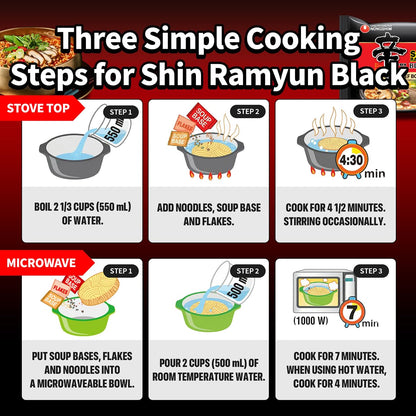 Nongshim Shin Ramyun Black – Cozy Night-In Meal for Stress Relief Evenings, Authentic Korean Ramen Bulk