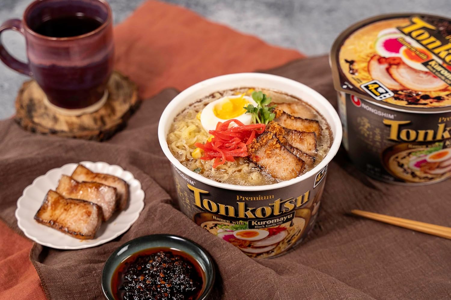 Nongshim Tonkotsu Ramen with Kuromatsu Noodle Big Bowl, 3.56 Ounce (Pack Of 6) – Hotel Room Dinner After a Long Travel Day