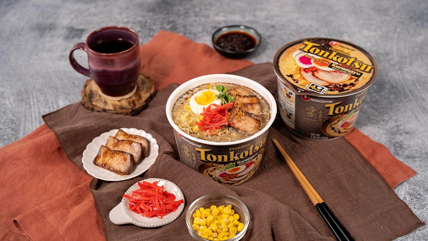 Nongshim Tonkotsu Ramen with Kuromatsu Noodle Big Bowl, 3.56 Ounce (Pack Of 6) – Hotel Room Dinner After a Long Travel Day