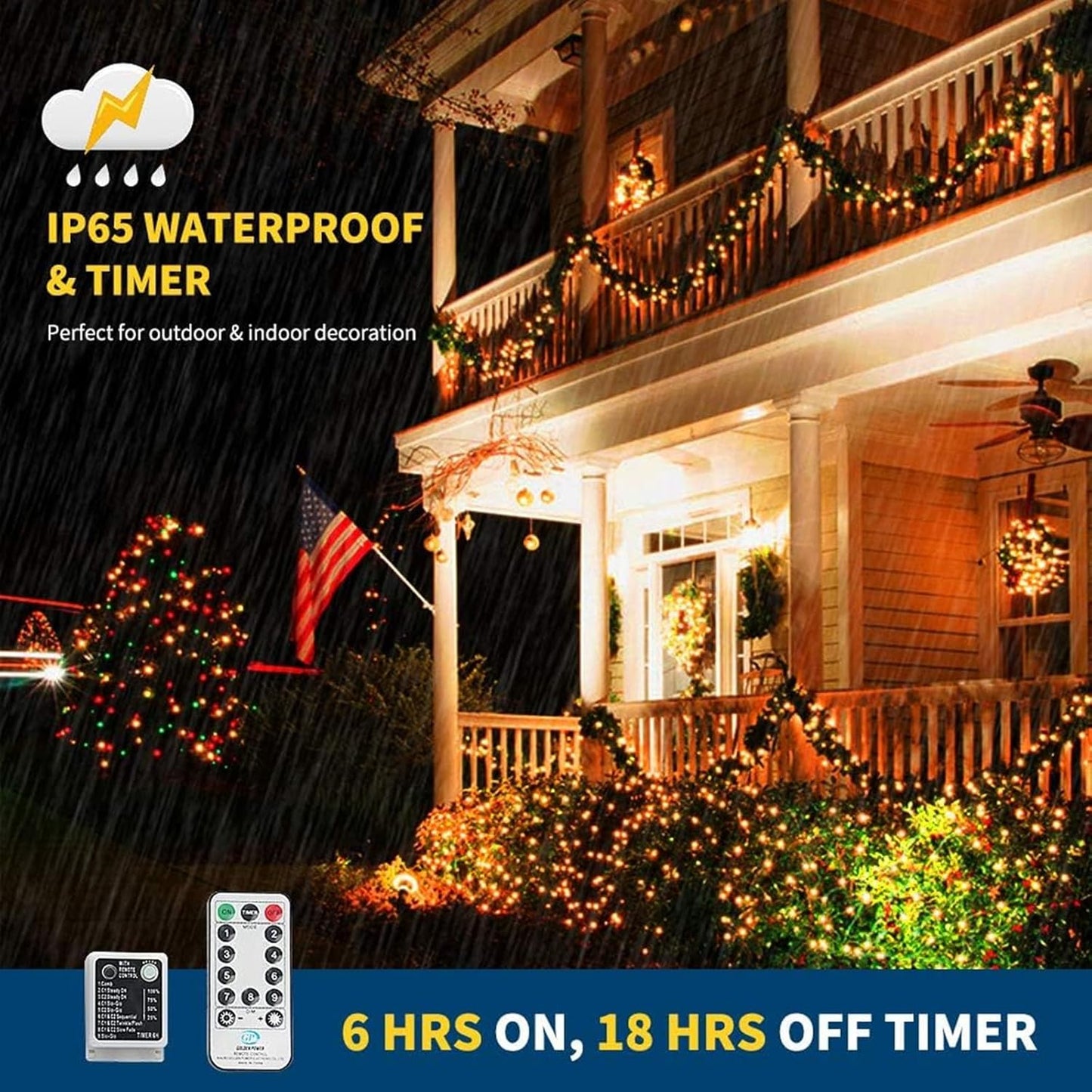Nursery and Playroom Decorative String Lights – 108ft 300 LED Dimmable, Cool to Touch, No Flame