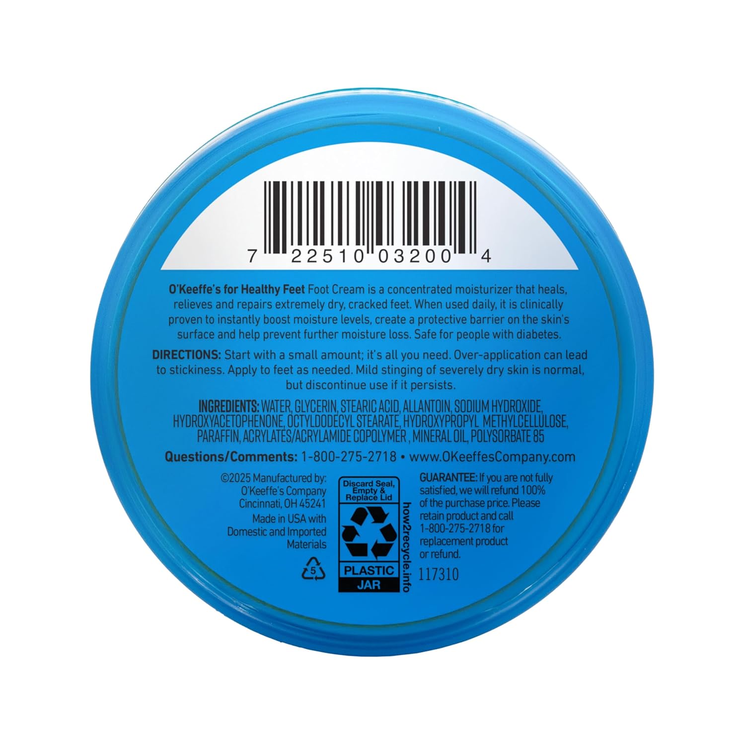 O'Keeffe's for Healthy Feet Foot Cream – TSA-Friendly 3.2 oz Travel Jar for On-the-Go Foot Repair