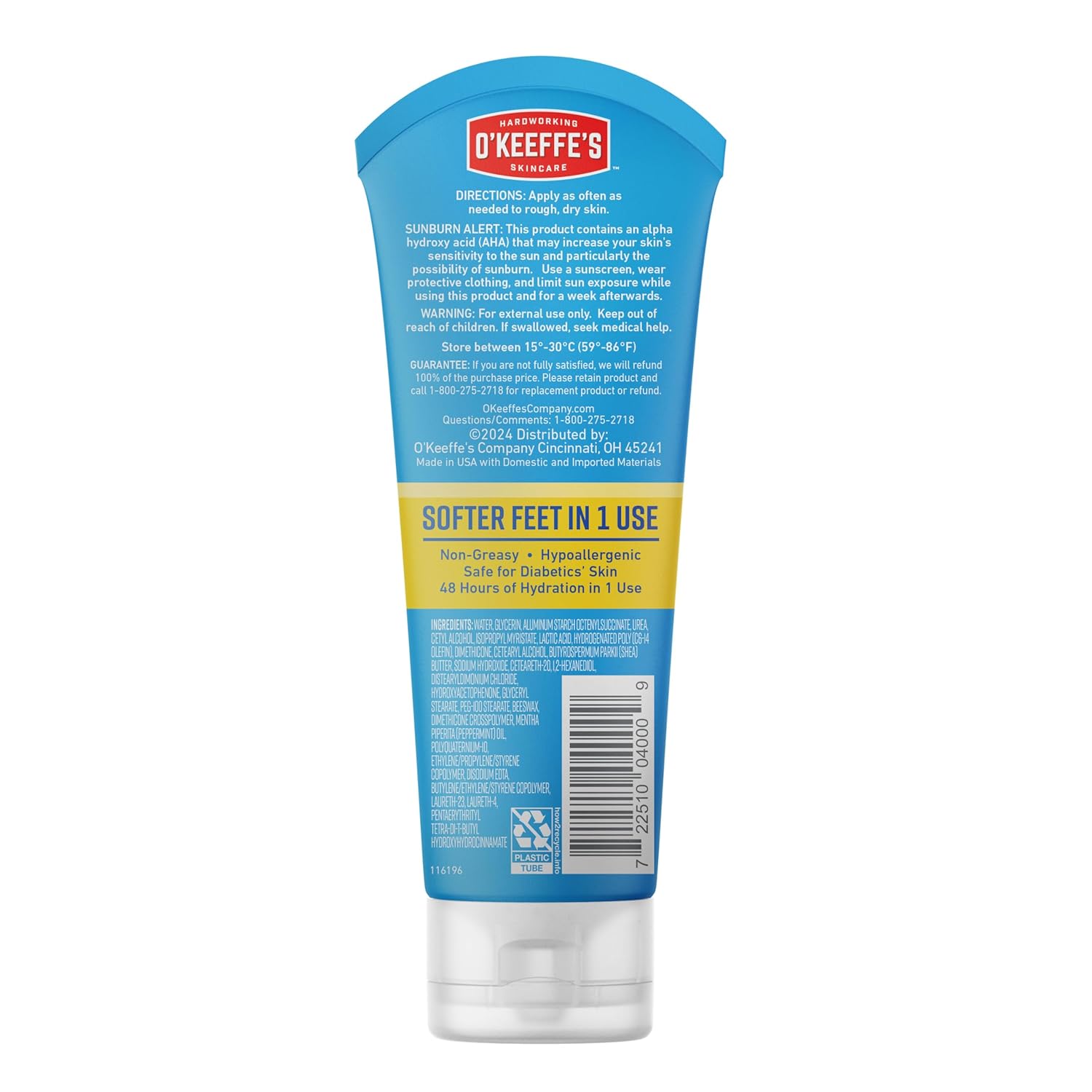 O'Keeffe's for Healthy Feet Renewal Cream – Valentine's Day Pampering Gift for Her, Clinically Proven Softer Feet in 1 Use, 3 oz