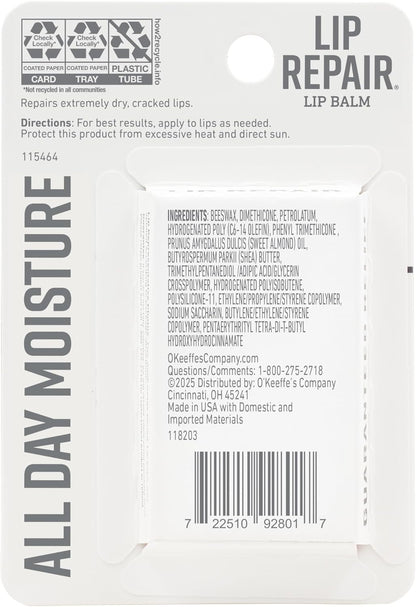 O'Keeffe's Lip Repair Unscented Balm Pair - Winter Care Package Gift for Deployment Care Boxes