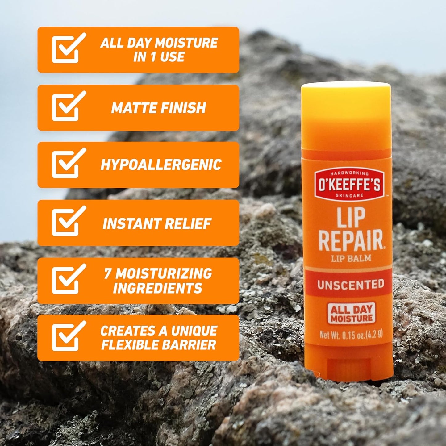 O'Keeffe's Lip Repair Unscented Balm Pair - Winter Care Package Gift for Deployment Care Boxes