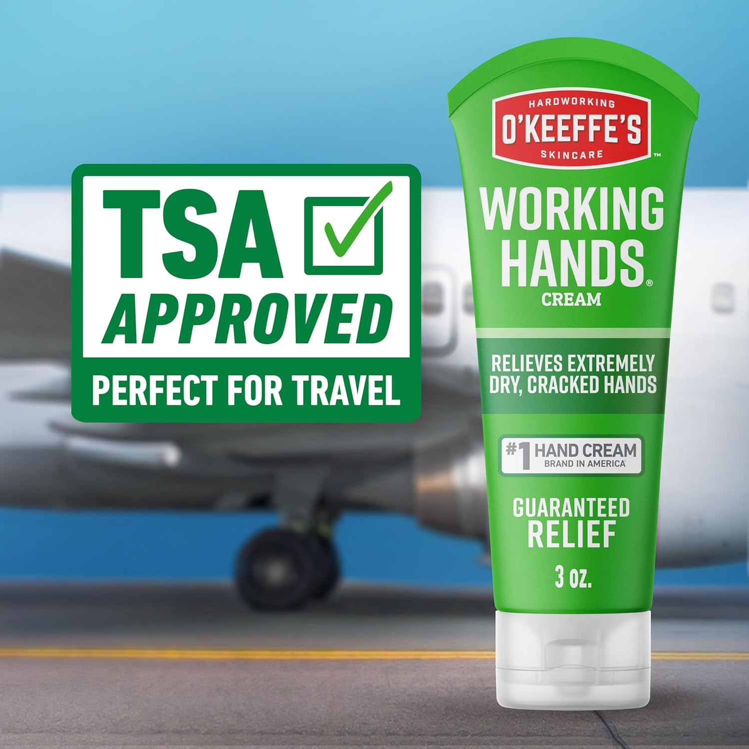 O'Keeffe's Working Hands Cream – Travel Size Hand Moisturizer for Road Trips and Rental Cars, 3 oz