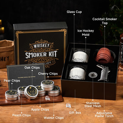 Brand Name Premium Whiskey Smoker Kit with Torch – High-End Cocktail Accessory for an Elevated Home Bar