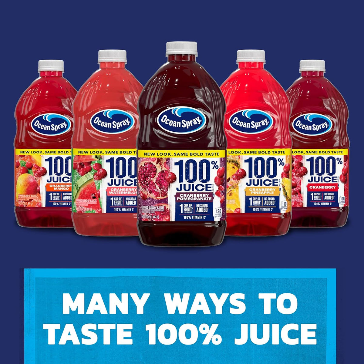 Ocean Spray 100% Cranberry Blend – No Added Sugar Kids Beverage for School and Home