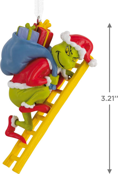 officially licensed dr. seuss character design depicting the grinch on a ladder