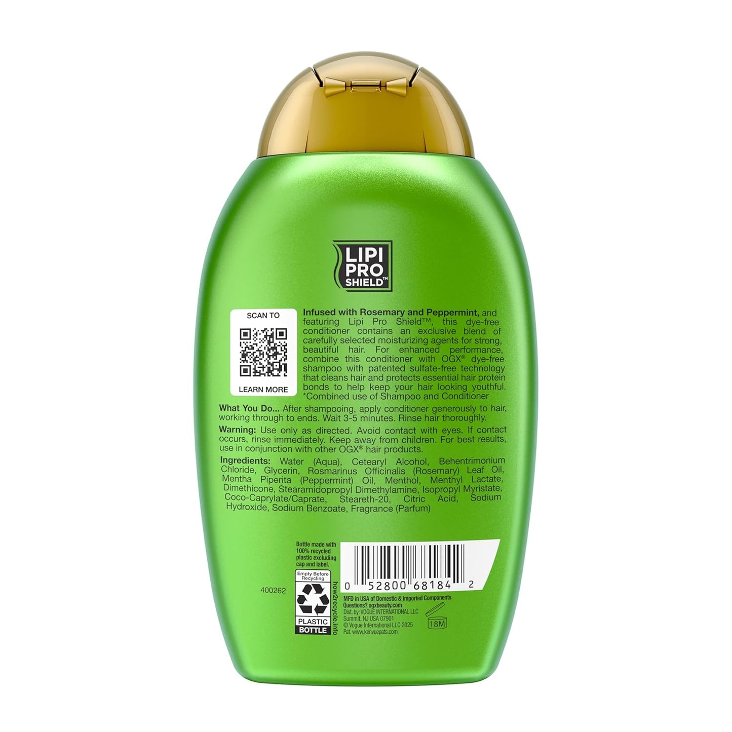 OGX Clarifying Strength + Rosemary Mint Conditioner – Aromatherapy Hair Care for Mindful Wind-Down, Sulfate-Free 13 fl oz