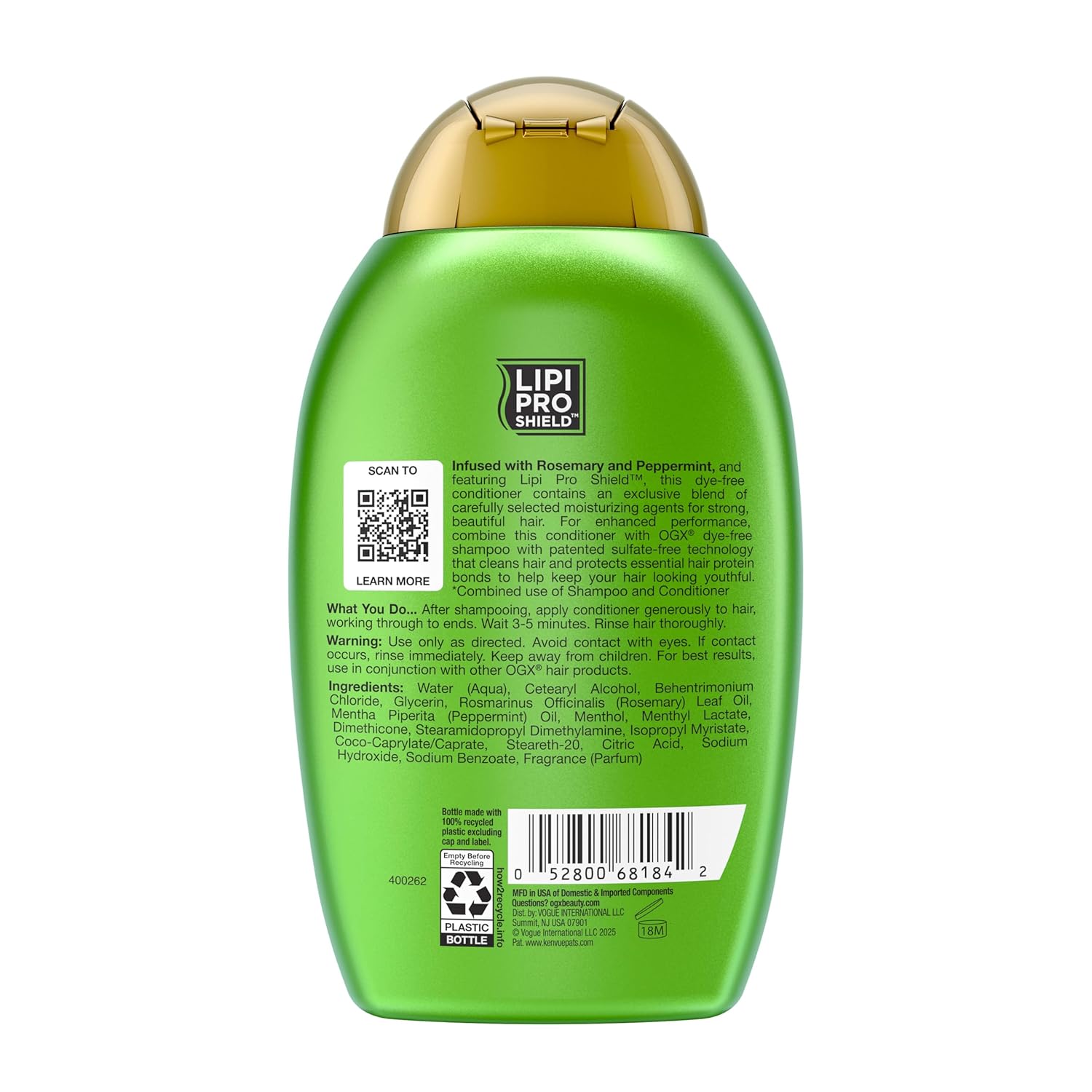 OGX Clarifying Strength + Rosemary Mint Conditioner – Aromatherapy Hair Care for Mindful Wind-Down, Sulfate-Free 13 fl oz