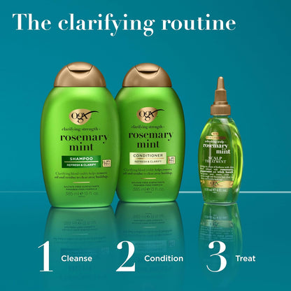 OGX Clarifying Strength + Rosemary Mint Conditioner – Aromatherapy Hair Care for Mindful Wind-Down, Sulfate-Free 13 fl oz