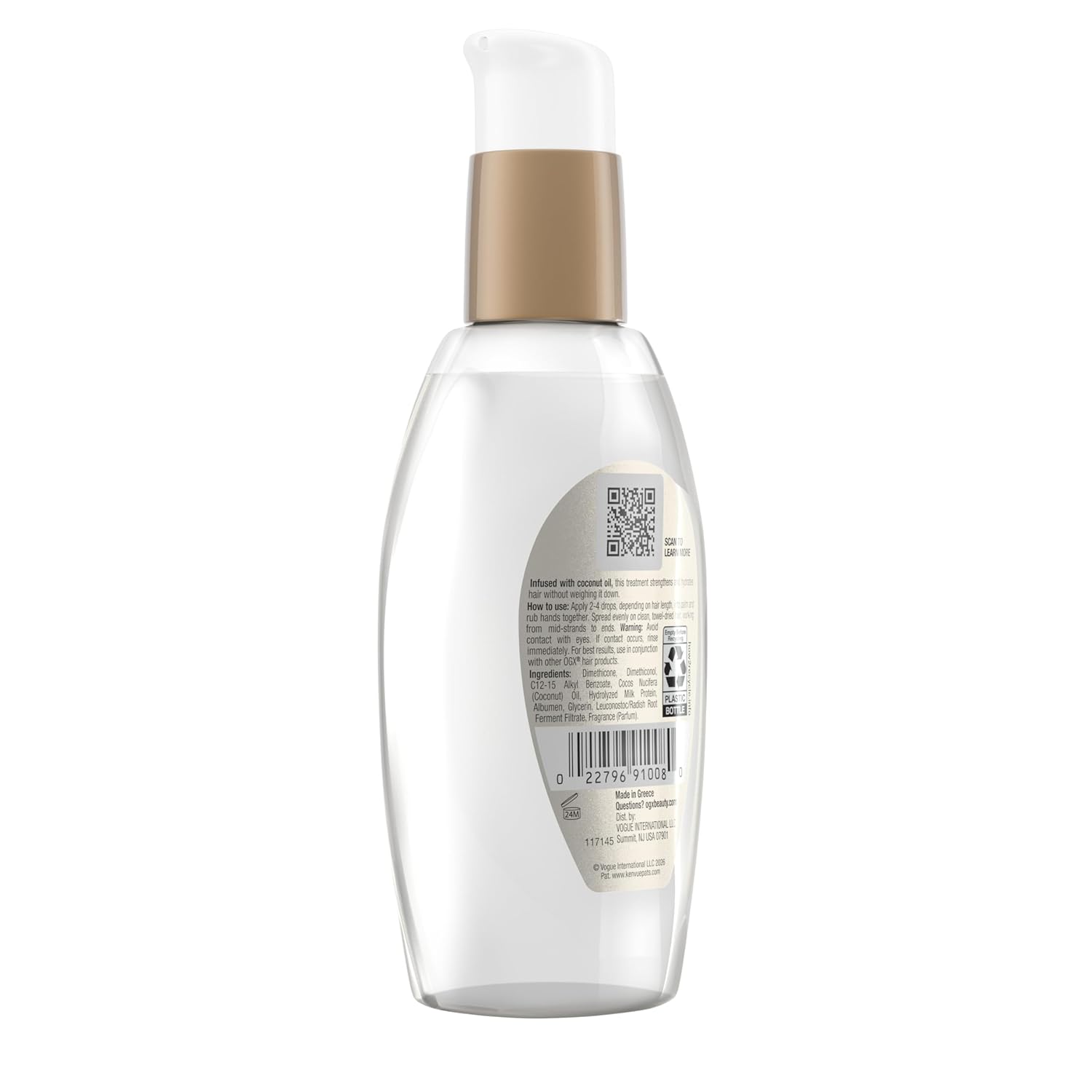 OGX Coconut Milk Anti-Breakage Serum, 4 Fl Oz – Restorative Wind-Down Hair Treatment for Relaxing Bath Time and Nightly Routines