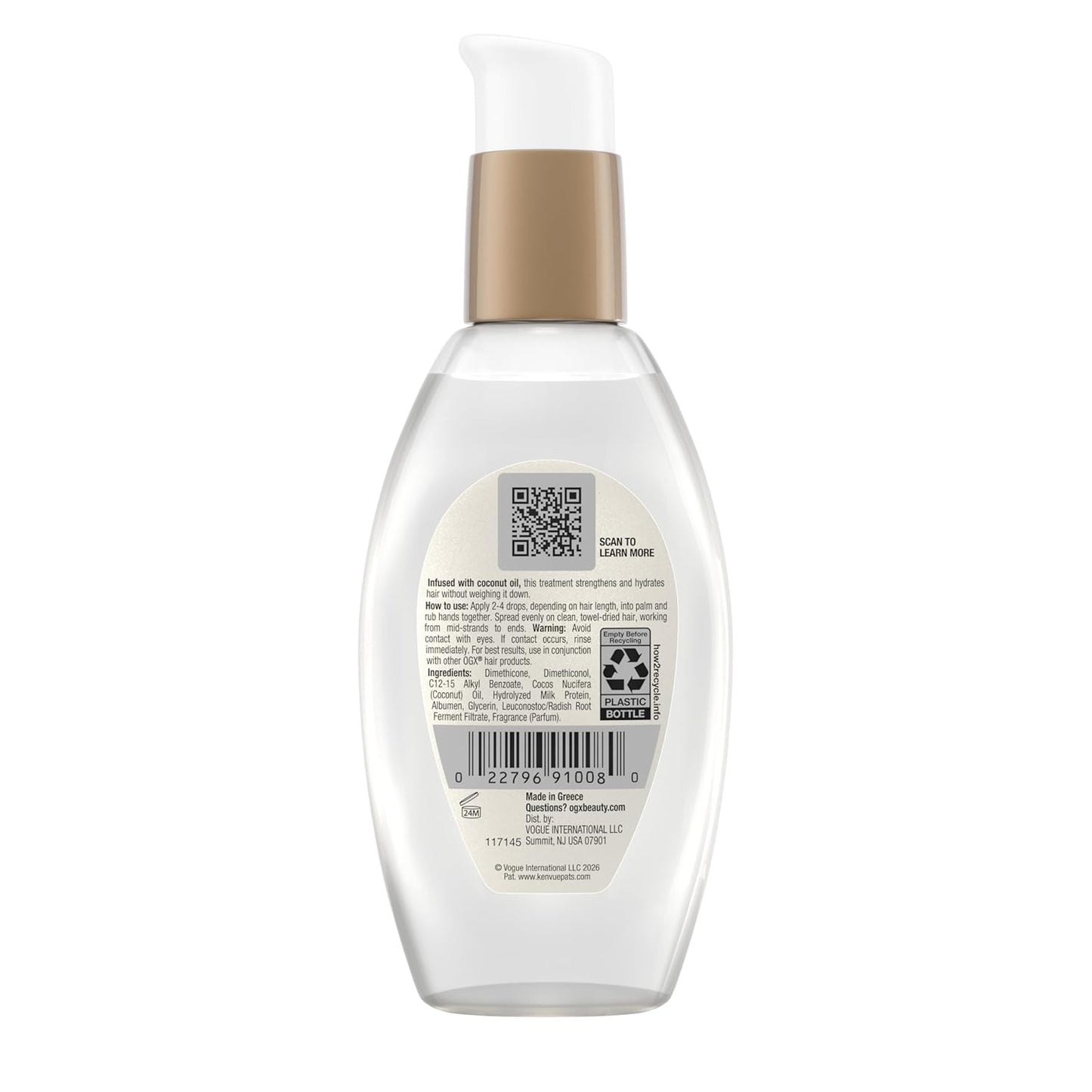 OGX Coconut Milk Anti-Breakage Serum, 4 Fl Oz – Restorative Wind-Down Hair Treatment for Relaxing Bath Time and Nightly Routines
