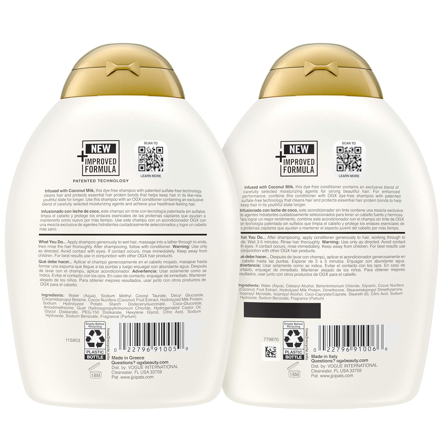 OGX Coconut Milk Hair Set – Two-Product Hydrating Duo with Neutral Scent, Less-Is-More Hair Care for the Modern Minimalist