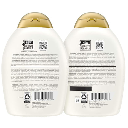 OGX Coconut Milk Hair Set – Two-Product Hydrating Duo with Neutral Scent, Less-Is-More Hair Care for the Modern Minimalist