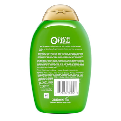OGX Extra Strength Rosemary Mint Conditioner – Streamlined Clean Conditioner for Neutral-Toned Vanity, Rosemary Mint