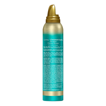 OGX Locking + Coconut Curls Mousse – Bath Time Indulgence for Color-Treated Curls, Tropical Vanilla Scent, 7.9 Ounce