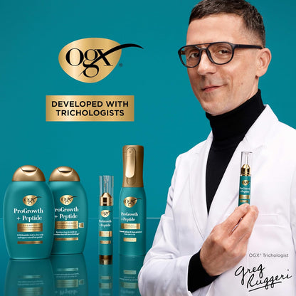 OGX ProGrowth + Peptide Conditioner – Restorative Post-Shampoo Step for Visible Thickness and Softness