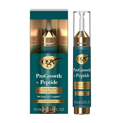 OGX ProGrowth + Peptide Scalp Serum – Less-Is-More Hair Treatment, Neutral Peptide Scalp Serum 0.33 fl oz
