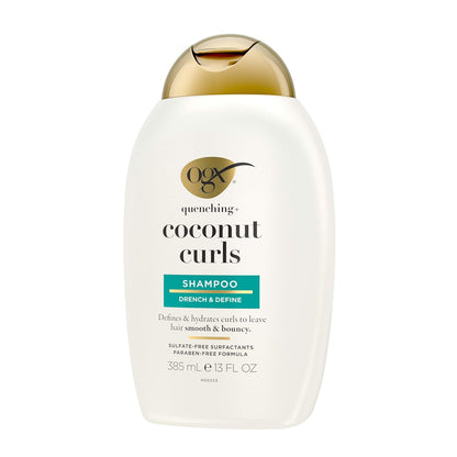 OGX Quenching Coconut Shampoo – Elevated Curl Care with Coconut Oil, Citrus and Honey, 13 fl oz 2-Pack