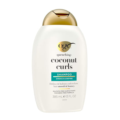 OGX Quenching Coconut Shampoo – Elevated Curl Care with Coconut Oil, Citrus and Honey, 13 fl oz 2-Pack