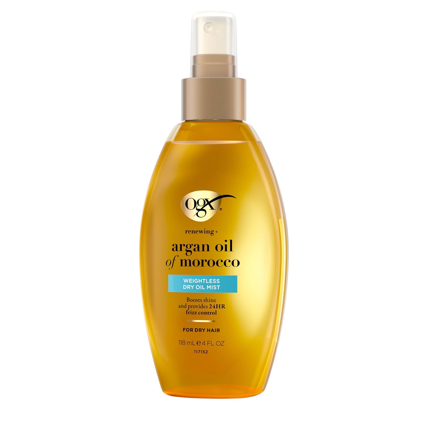 OGX Renewing Argan Oil of Morocco Weightless Healing Dry Oil Spray – Boutique-Style Shine Finish for Dull, Dry Strands, 4 Fl Oz