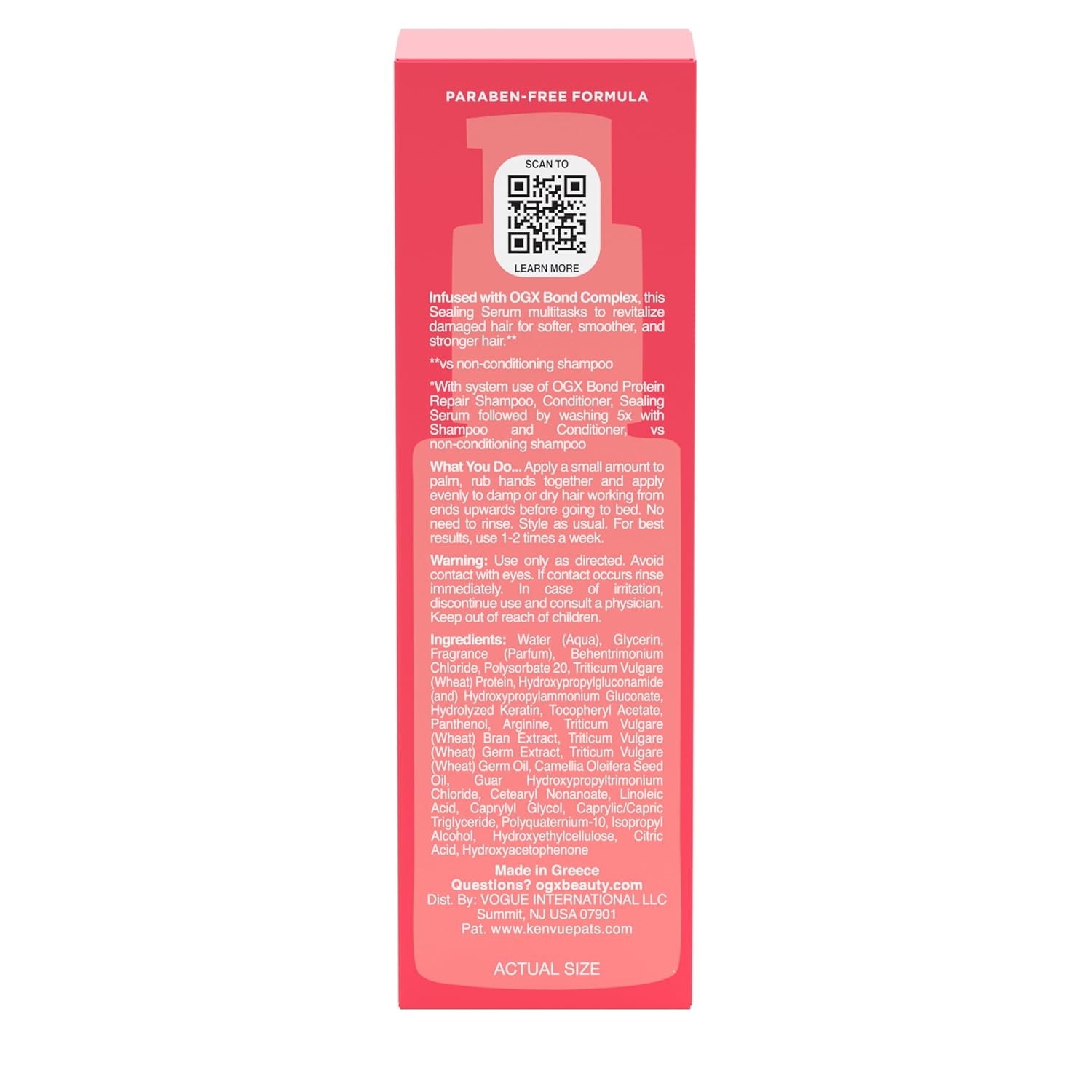 OGX Repair & Protect Sealing Serum – Valentine's Day Gift for Women with Damaged or Color-Treated Hair