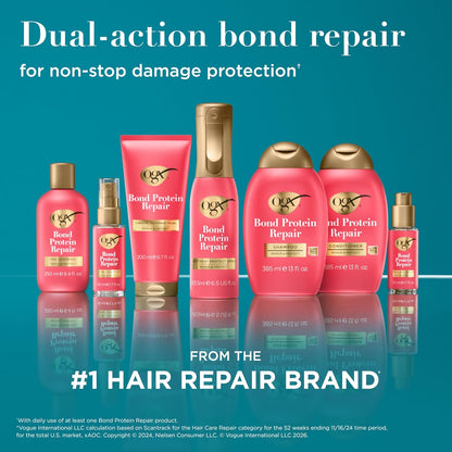 OGX Repair & Protect Weightless Heat Protect Spray – Calming Jasmine Bond Protein Repair for Bedtime Routine, 6.5 fl oz