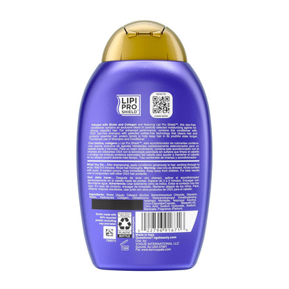 OGX Thick & Full Biotin & Collagen Volumizing Conditioner – Valentine's Day Pampering Present for Her, Bergamot & Vanilla Fragrance, 13 fl oz