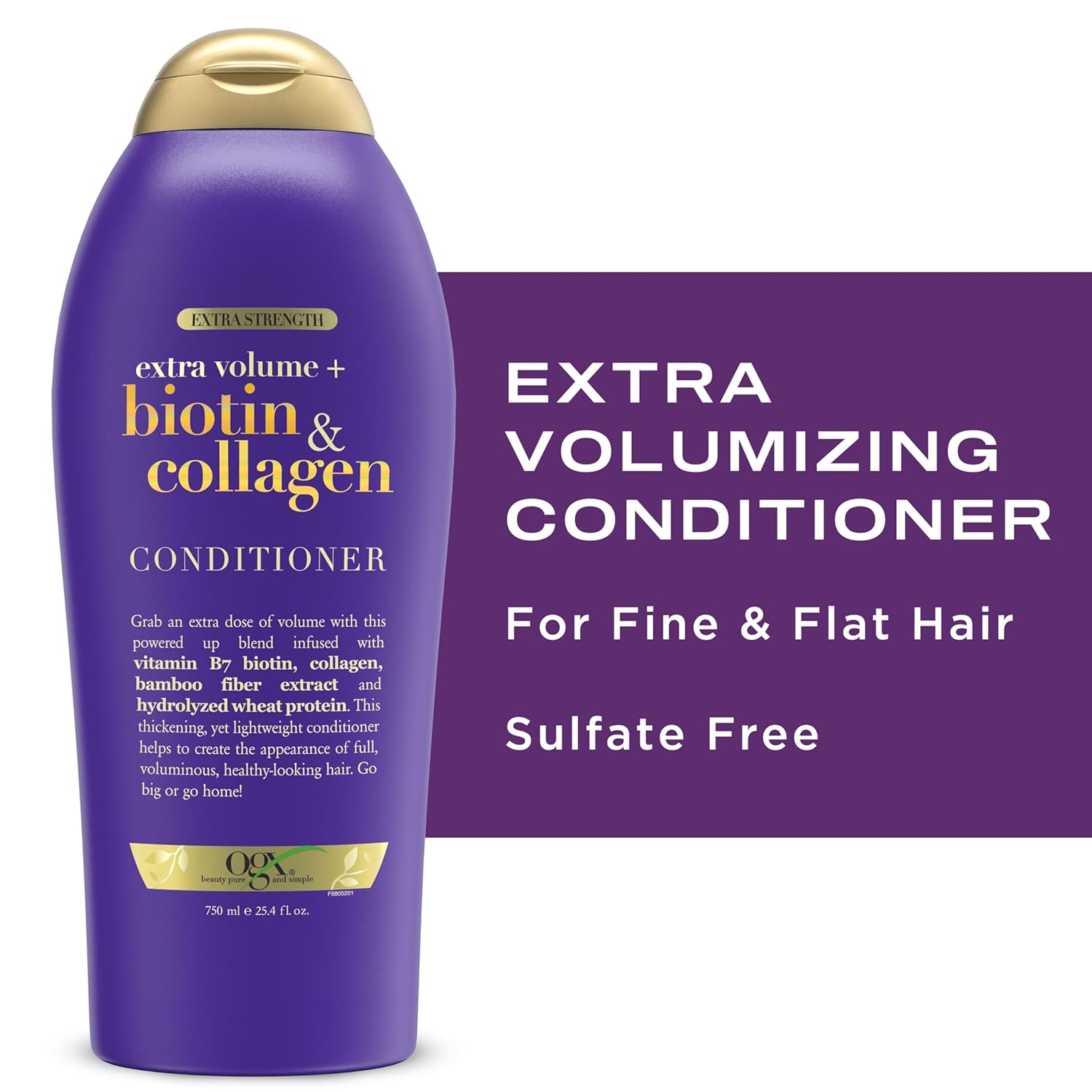 OGX Volumizing Conditioner Extra Strength Biotin & Collagen – Aromatherapy Hair Care for Thicker-Looking Strands