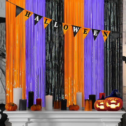 OHOME Halloween Party Wall Banner - Cozy Bedroom Aesthetic Decor, Double-Sided Tape Doorway Backdrop, Pack of 2