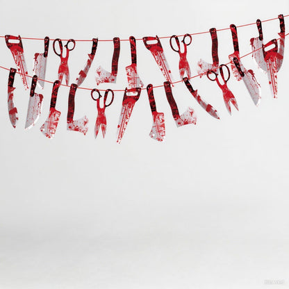 OHOME Halloween Porch Decor - 39ft Hanging Banner Garland for Outdoor Fence Entryway and Trunk or Treat Car Decoration