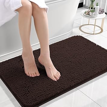 OLANLY Chenille Bathroom Rug System – Matching Decor for Powder Room, Hallway, and Kitchen Sink