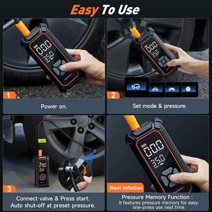 OlarHike Portable Air Compressor – Safer Than Foot Pumps and Gas Station Compressors, Battery Powered for Breakdown Preparedness