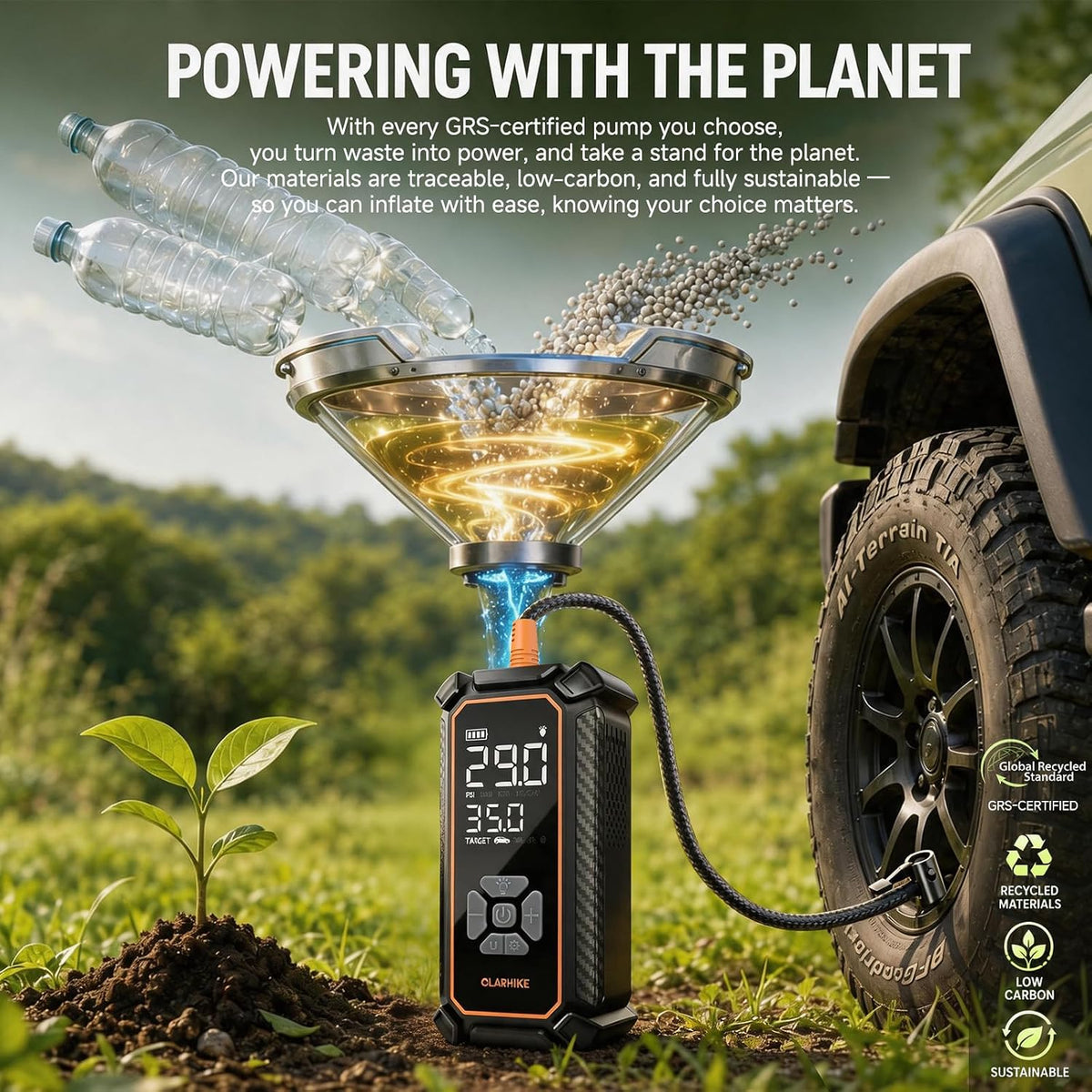 OlarHike Portable Air Compressor – Safer Than Foot Pumps and Gas Station Compressors, Battery Powered for Breakdown Preparedness