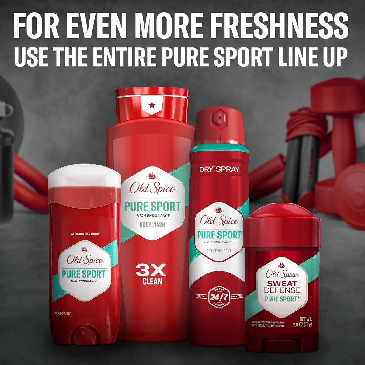 Old Spice Aluminum Free Deodorant for Men, High Endurance Pure Sport, Practical Birthday Gift for Husbands and Dads, 3.0 oz (Pack of 2)